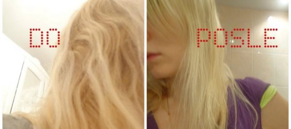 Волосы девушки до и после аромарасчёсывания с маслом иланг-иланга