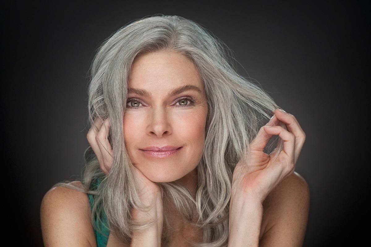 Nude grey haired women